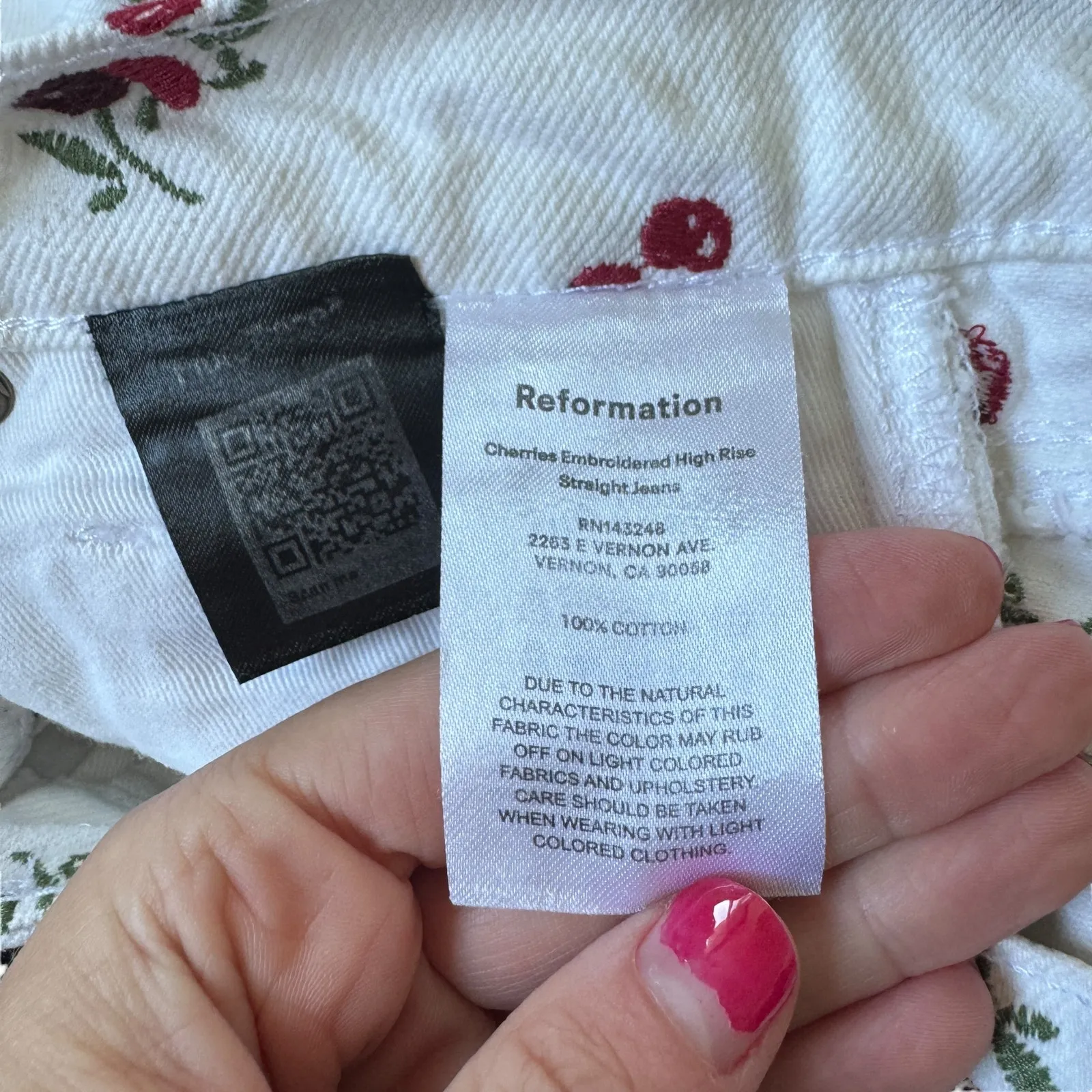 Reformation Cherries High Rise Straight Jeans - Image 7