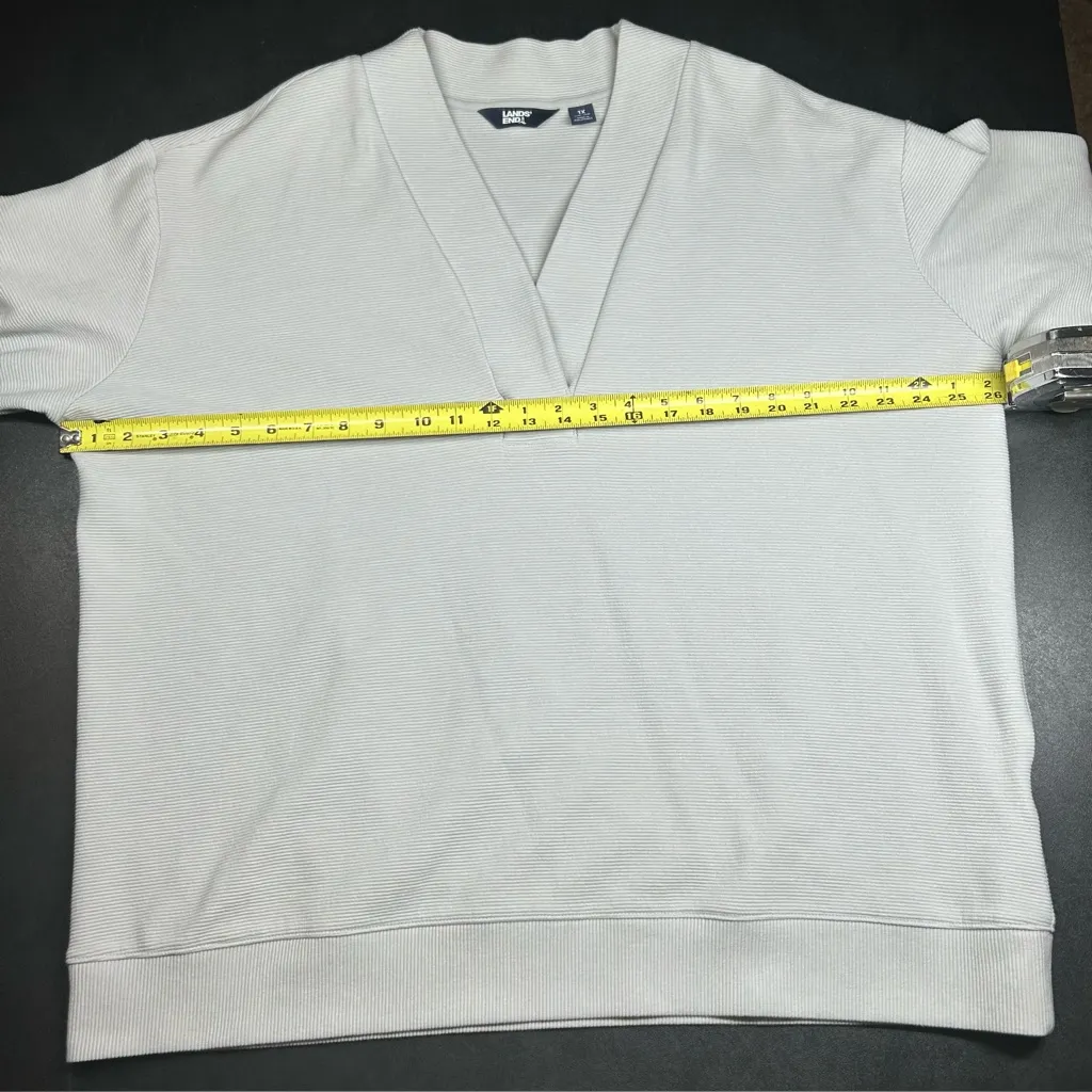 Lands' End Women's Plus Size 1X Long Sleeve Ottoman Shawl Collar Pullover - Image 4