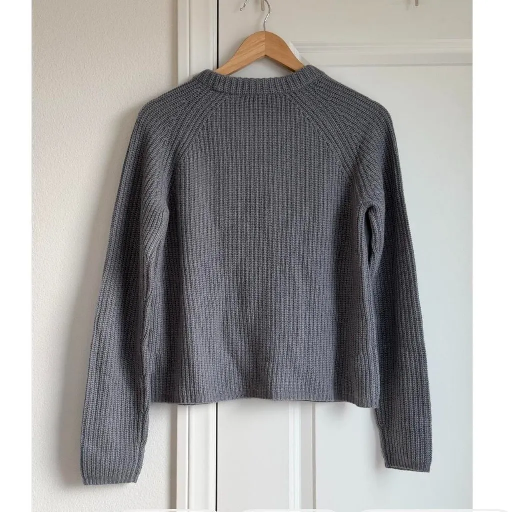 Jenni Kayne Cashmere Fisherman Sweater in Dusty Blue, Size Small - Image 8