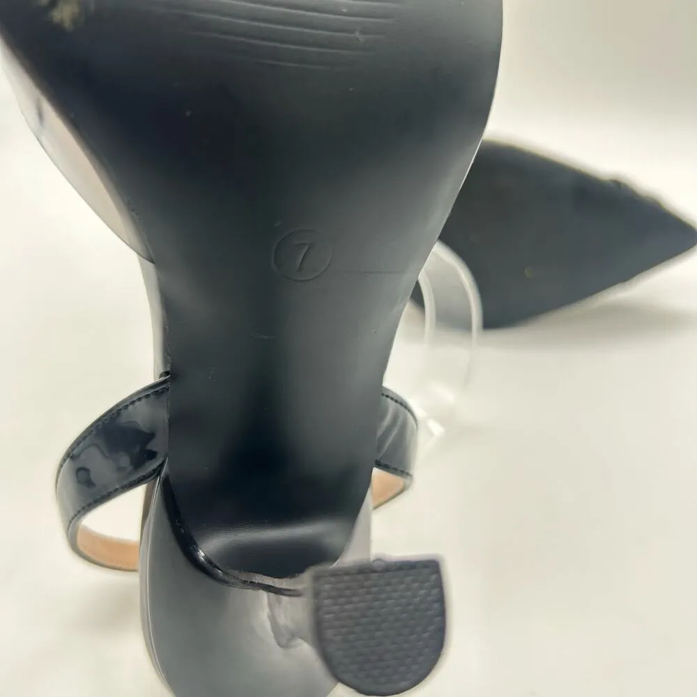 Journee Collection‎ Heels Womens 7 Black Ivyann Vegan Leather Stiletto Pumps NEW - Image 7