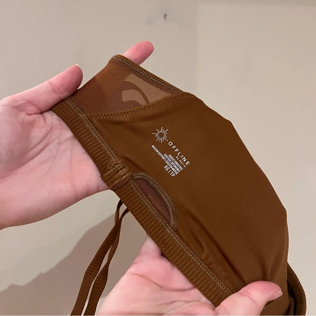 Offline by Aerie Brown Ribbed Sports Bra - Image 6