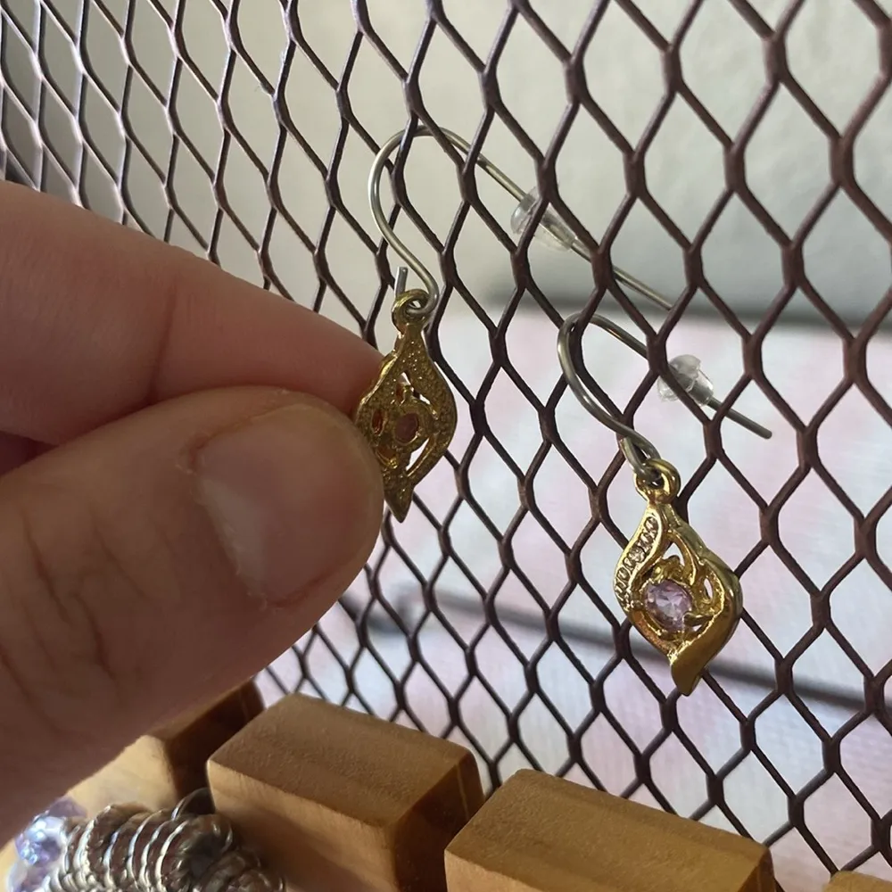 Rachel Zoe Gold and pink zirconia Earrings with bracelet - Image 5