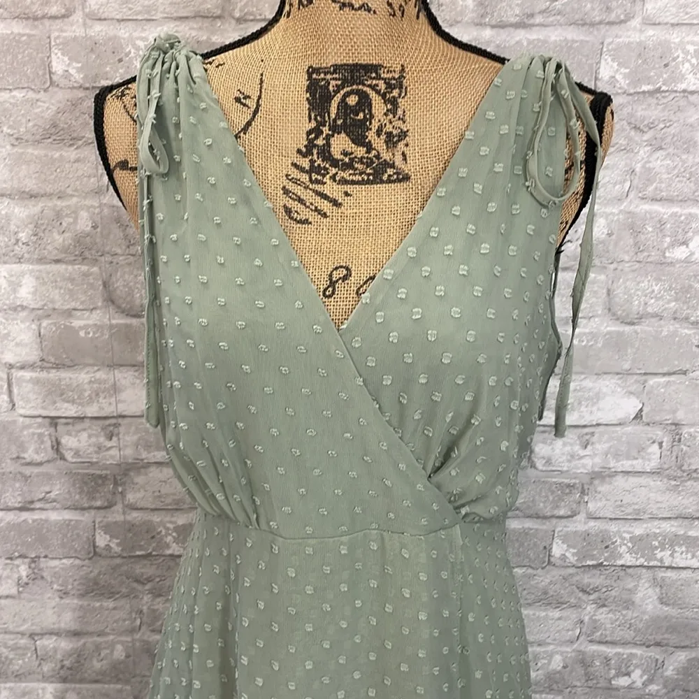 Lulus Romantic Possibilities Sage Brush Swiss Dot Maxi Dress - Image 3