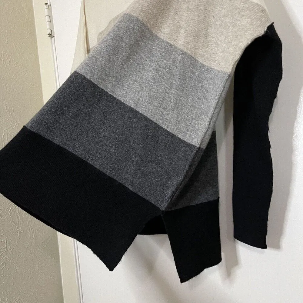 BROCHU WALKER color block stripe neutral cashmere wool pullover sweater size P - Image 3