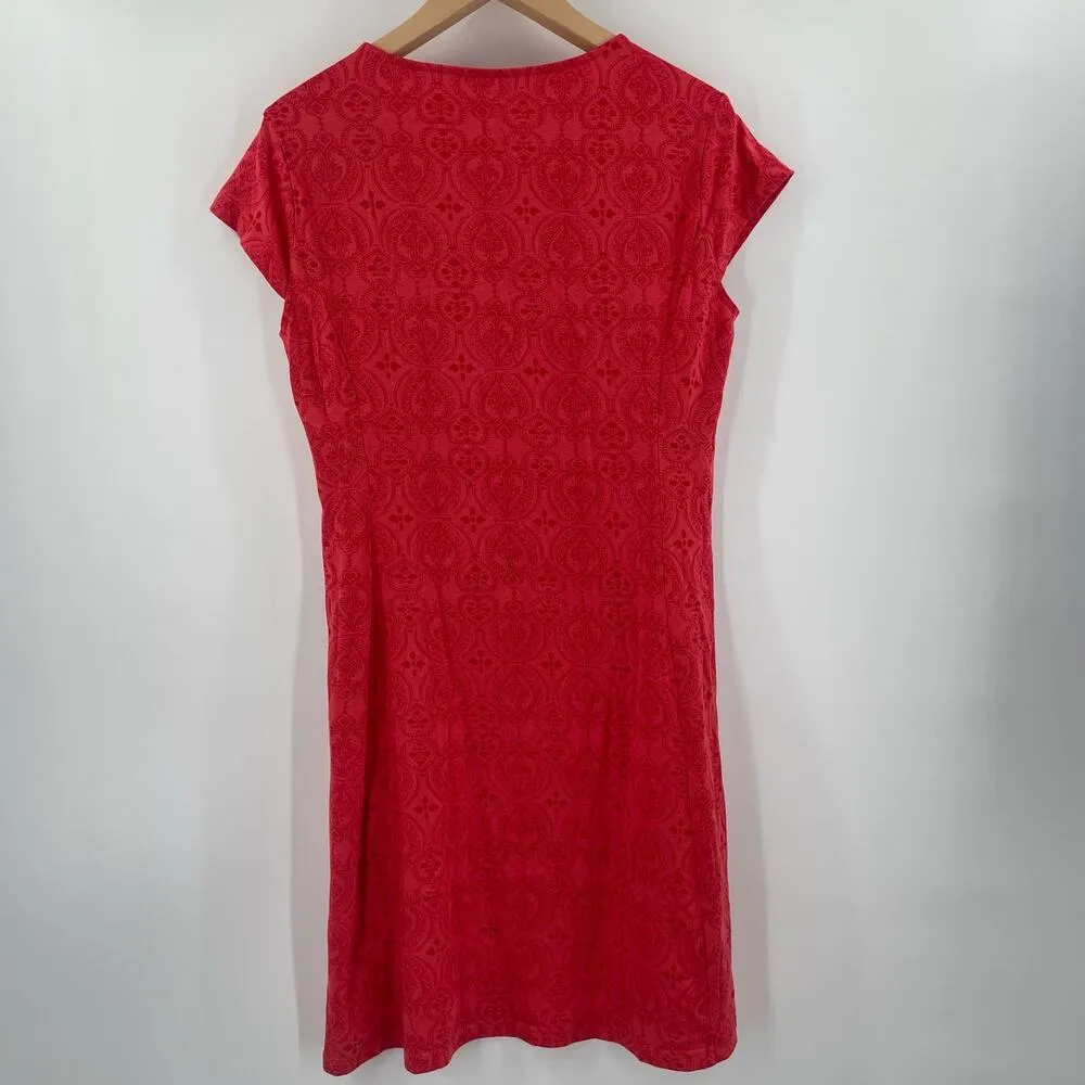 KUHL Dress Size Medium Red Orange Coral Cool Max Organic Cotton Travel Vacation - Image 2