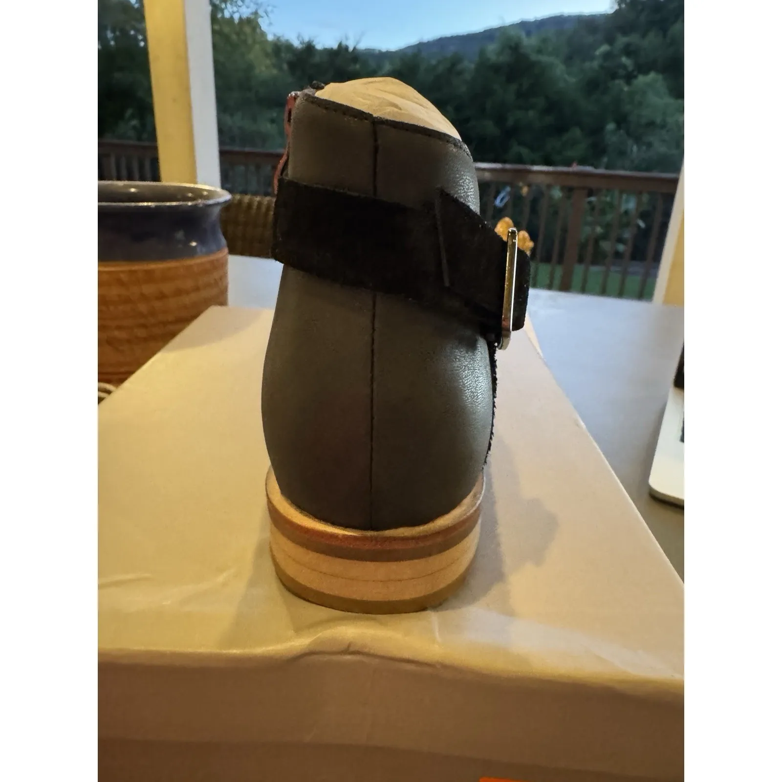 Antelope  Laran Leather Buckled Ankle Boots US 8-8.5 EU 40 Black Combo - Image 5