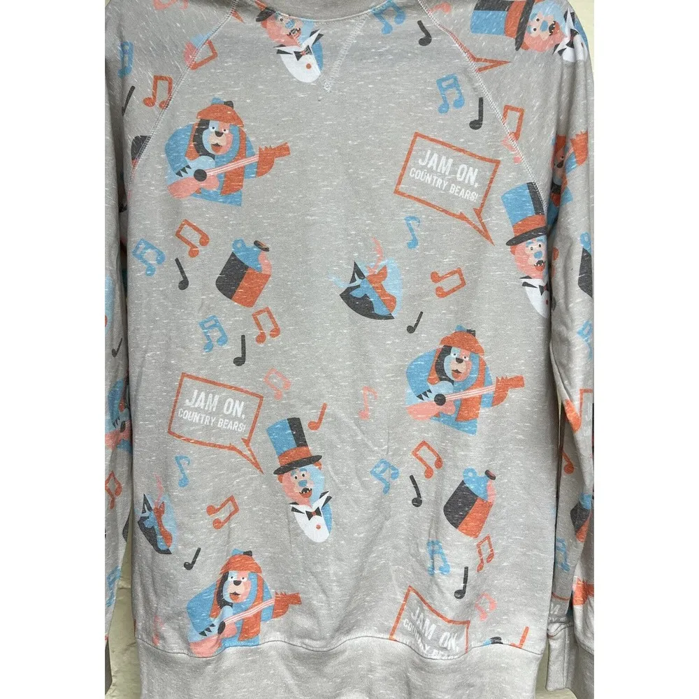 DISNEY Parks JAM ON COUNTRY BEARS Jamboree Pullover Sweatshirt Gray Size S - Image 6