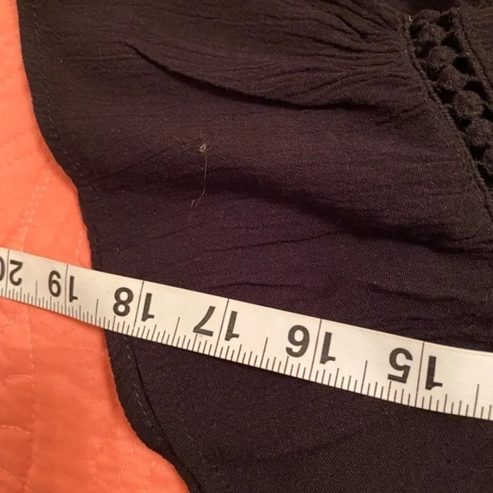 2 for $10 Women’s Studio 3/4 Sleeve Solid Gauze Top with Crochet Neck Black Size L - Image 11