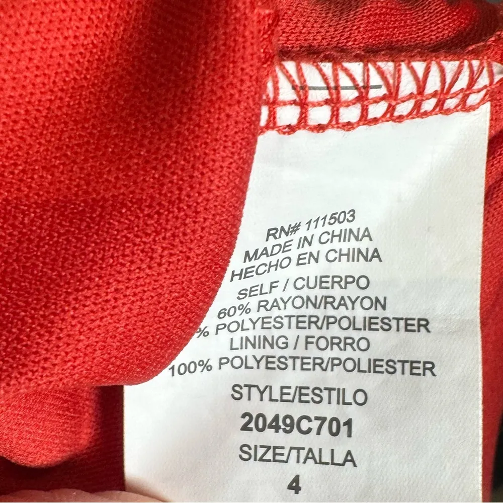 burnt orange midi faux wrap dress size 4 - Image 6