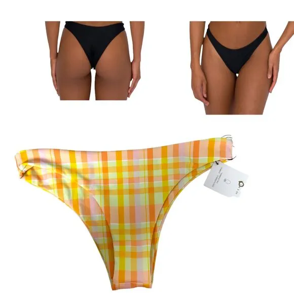 Skatie Dylan Suva Plaid Swim Bikini Bottoms Size Large NEW with Tags - Image 2