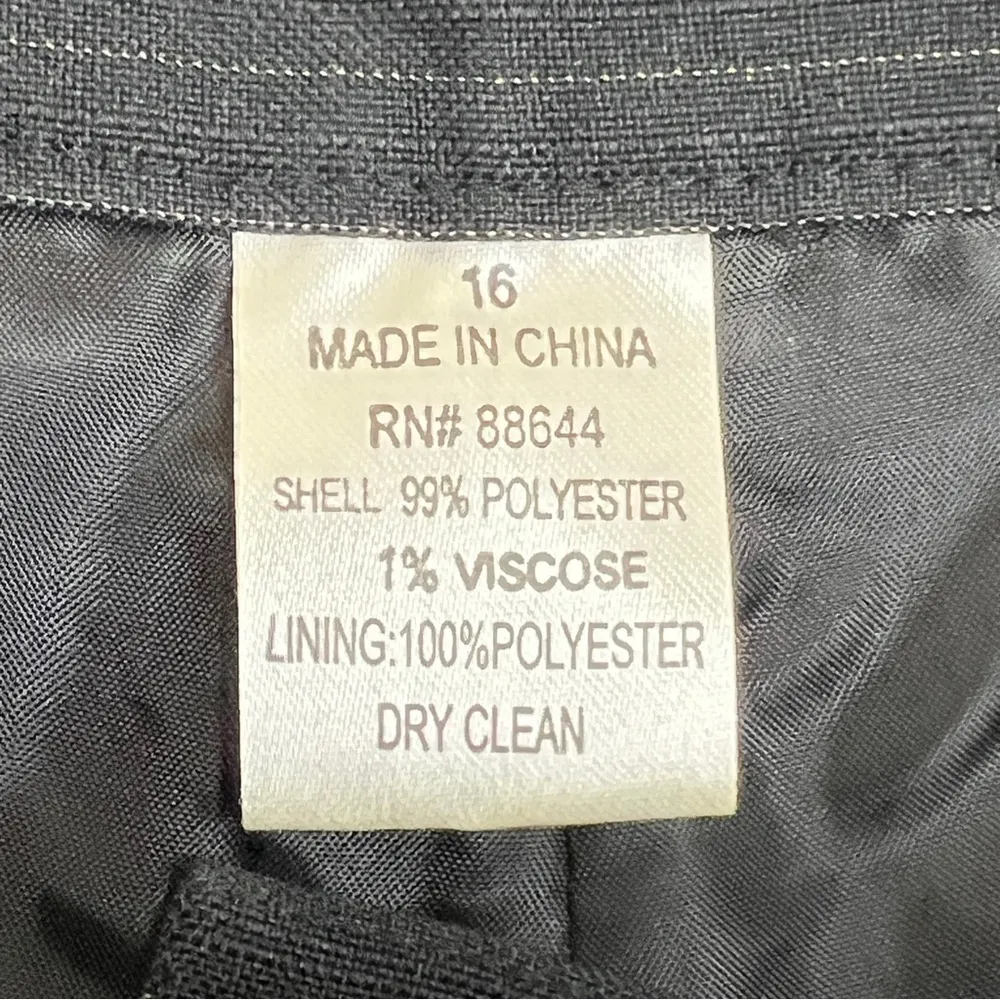 Unbranded Size 16 Lined Black & Tan Pin Striped Dress Pants with Wide Leg - Image 11