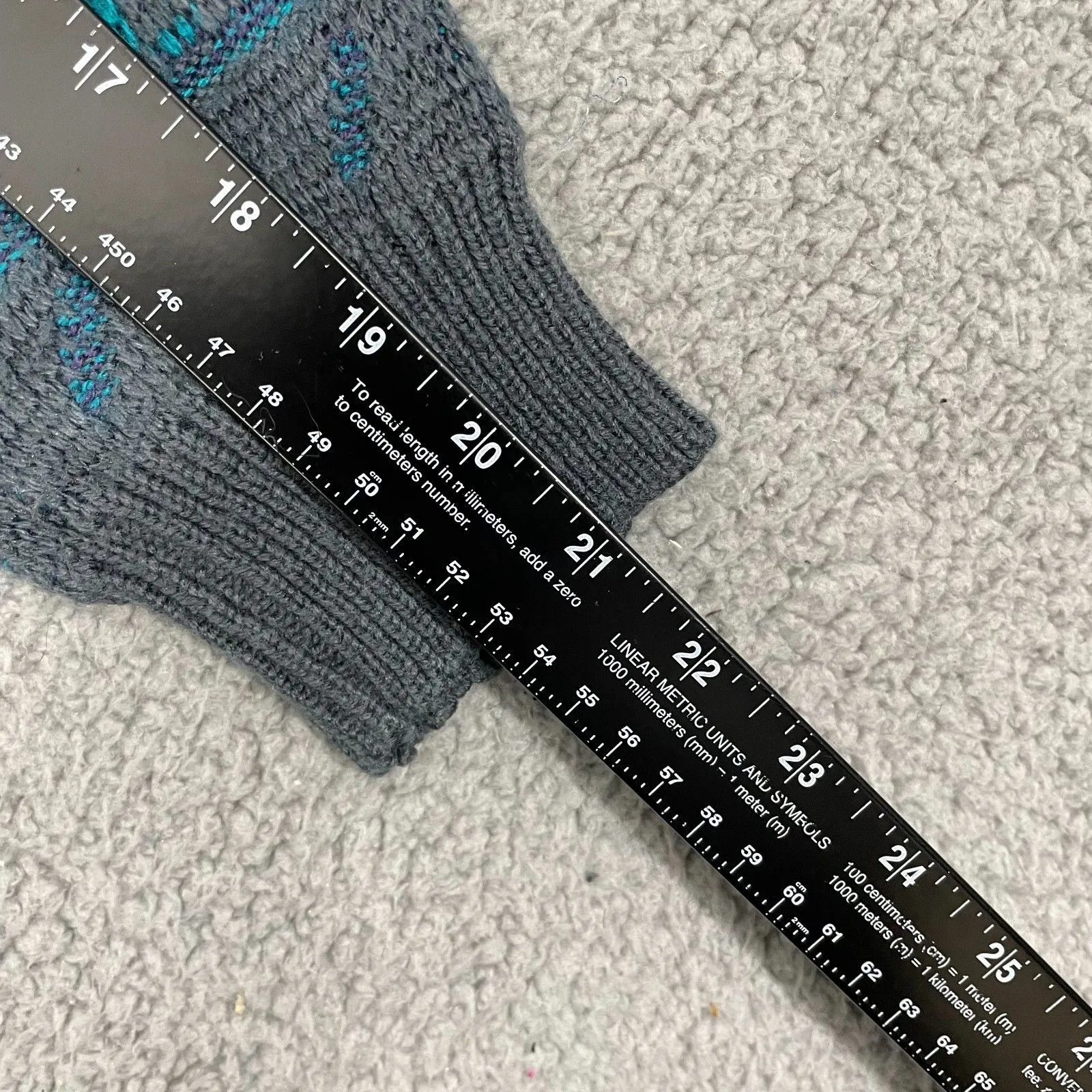 VTG Explosive Saturdays Styling Sweater Women M Geometric Knit 90s Pullover Gray Size L - Image 7