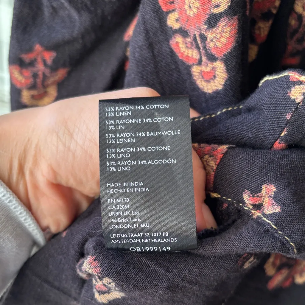 Free People Black Floral Blouse - Image 6