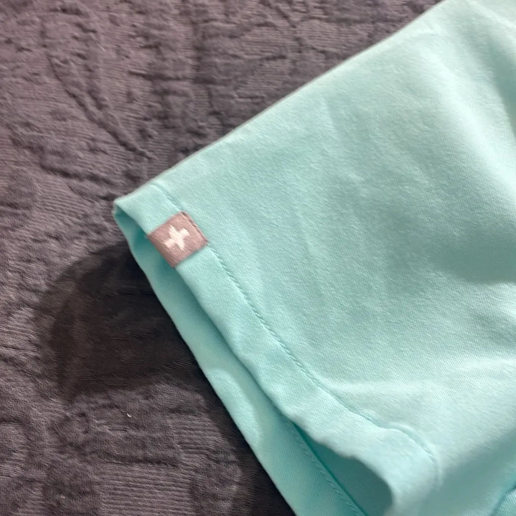 Figs Teal Technical Collection Scrub Top - Image 4