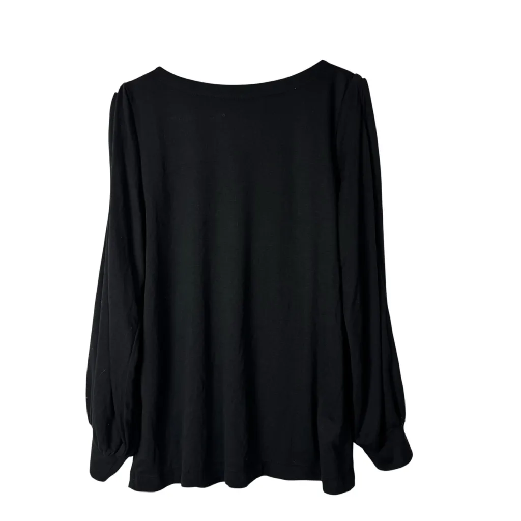 Ann Taylor LOFT Black Open Long Sleeve Top S - Image 2