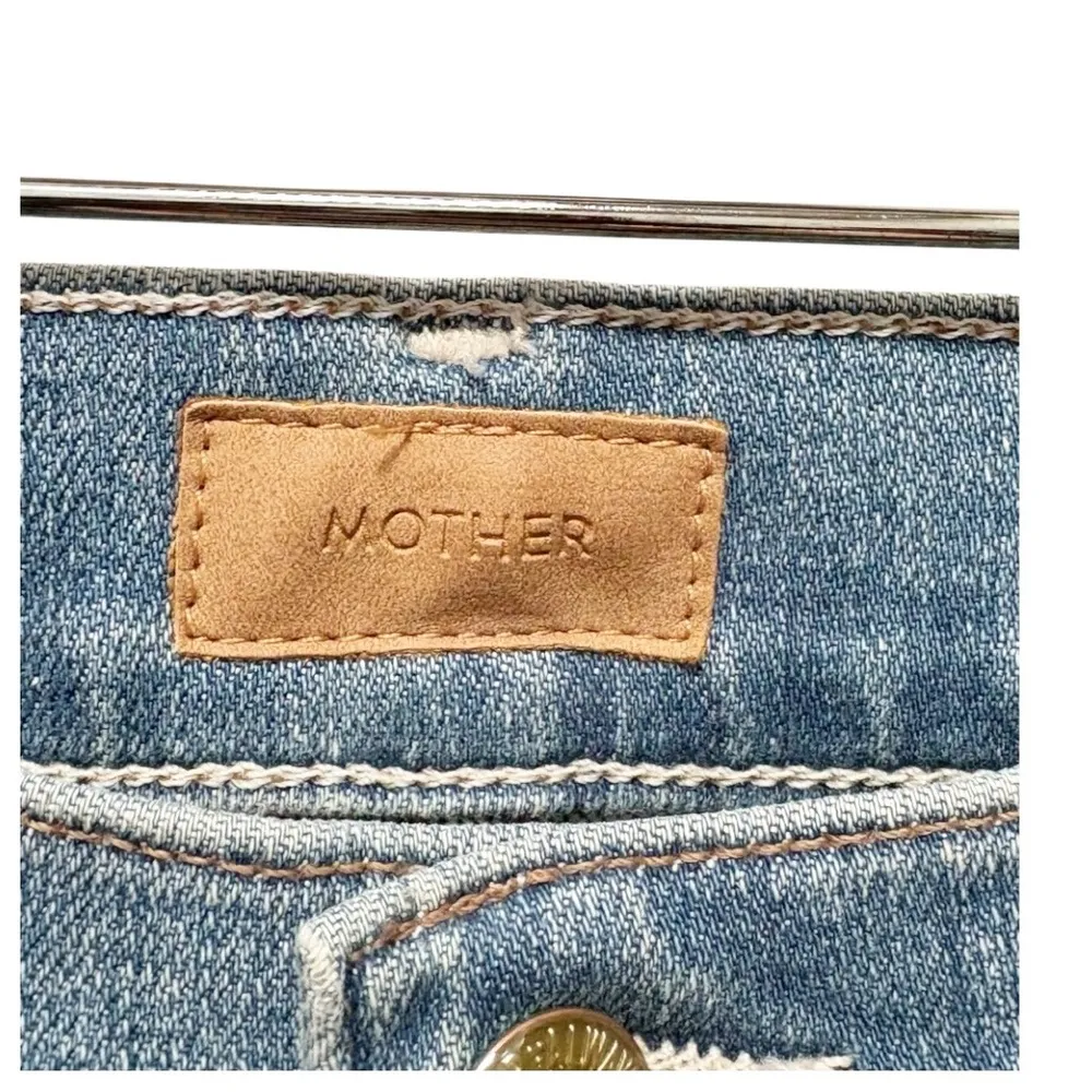 Mother The Hustler Ankle Fray Flare Crop Jeans Size 25 Blue - Image 8