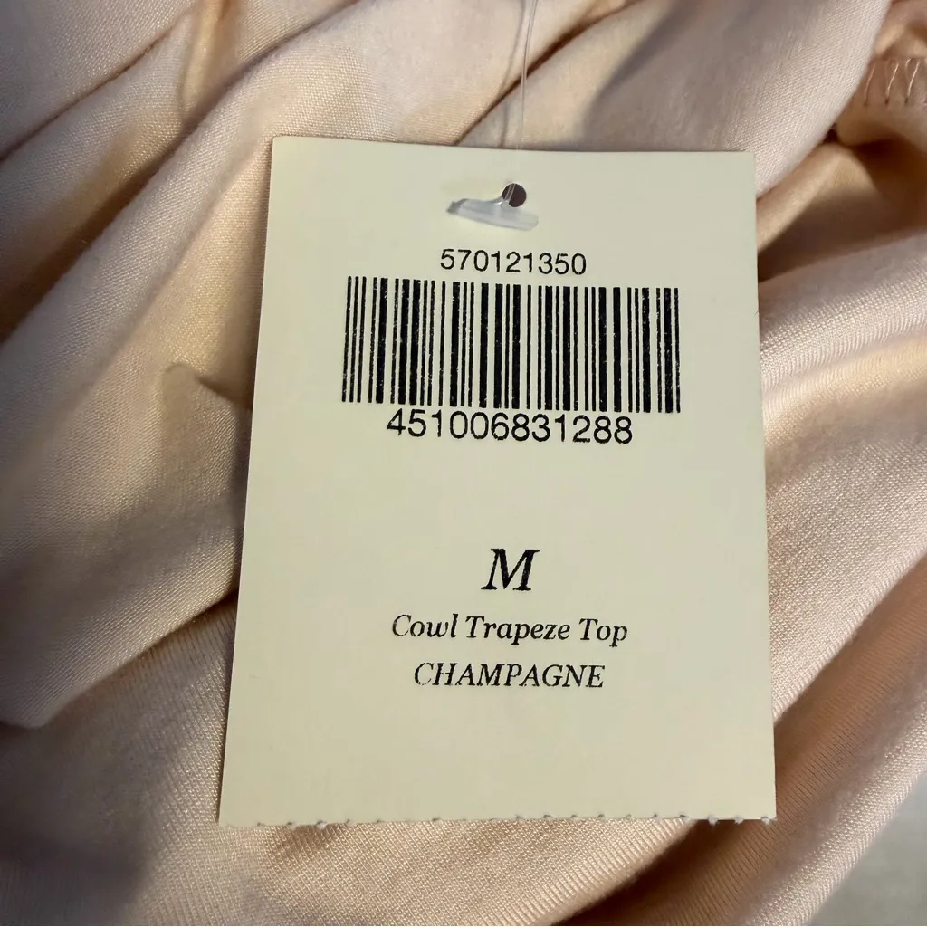 Boston Proper Cowl trapeze top in champagne long sleeve size M Medium NWT modal - Image 6