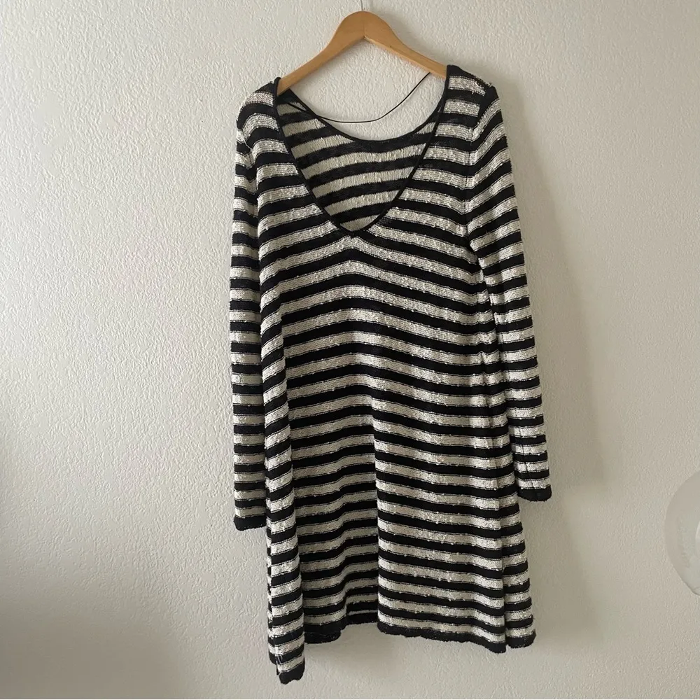 FREE PEOPLE COUNTING STRIPED SWING LONG SLEEVE SWEATER TUNIC DRESS - Image 5