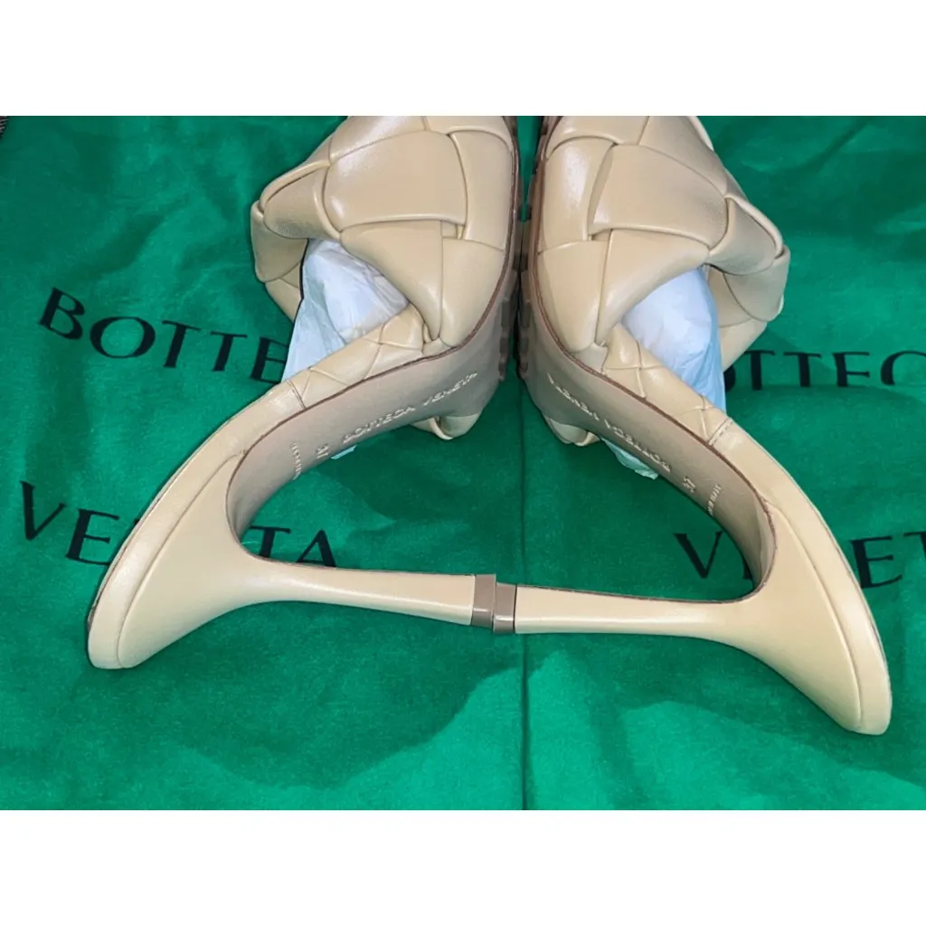 Bottega Veneta The Lido Sandals in Cane Sugar 37 7 Womens Leather High Heels - Image 8