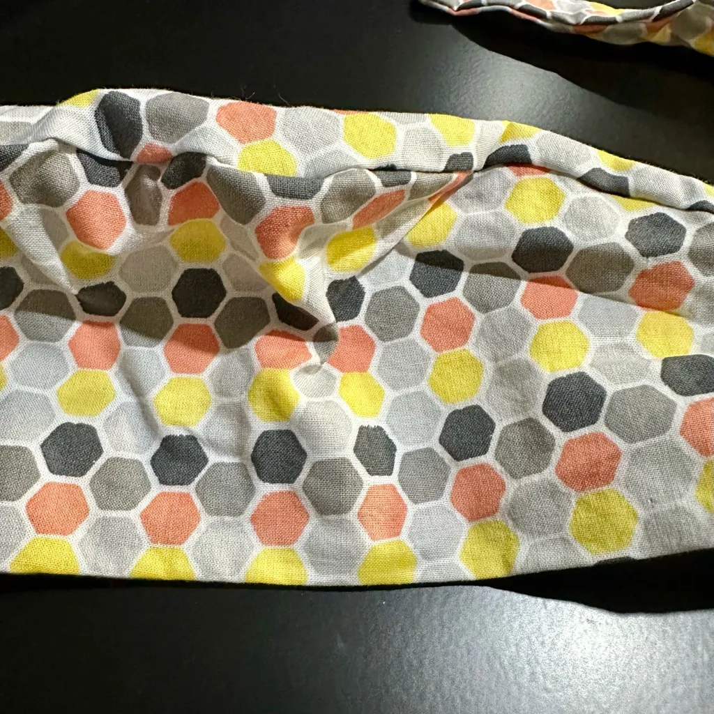 Hexagon Patterned Nurse Cap Bouffant Hat (264) Yellow - Image 3