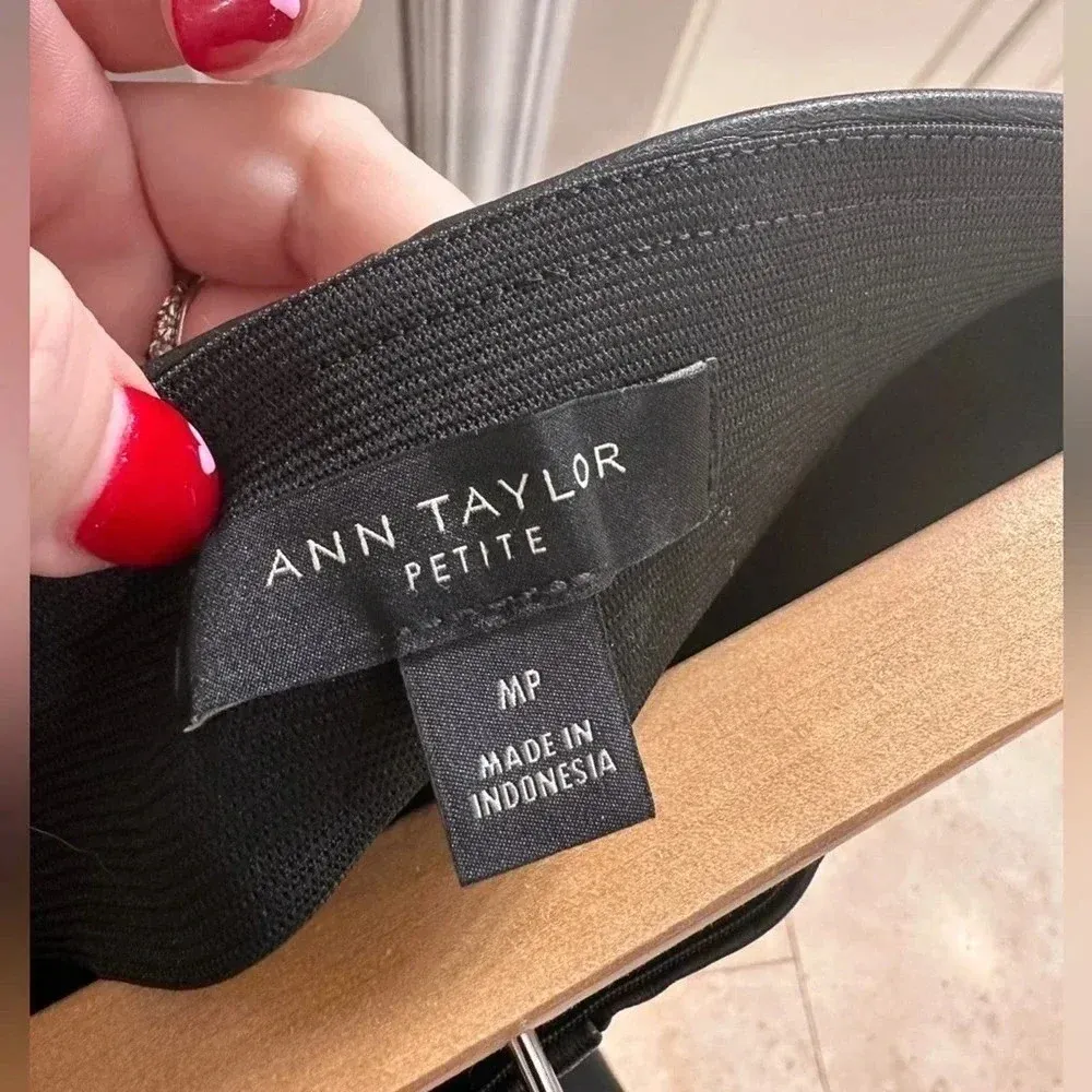 Ann Taylor Petite Faux black Leather High Waist Side Zip Legging - Image 4