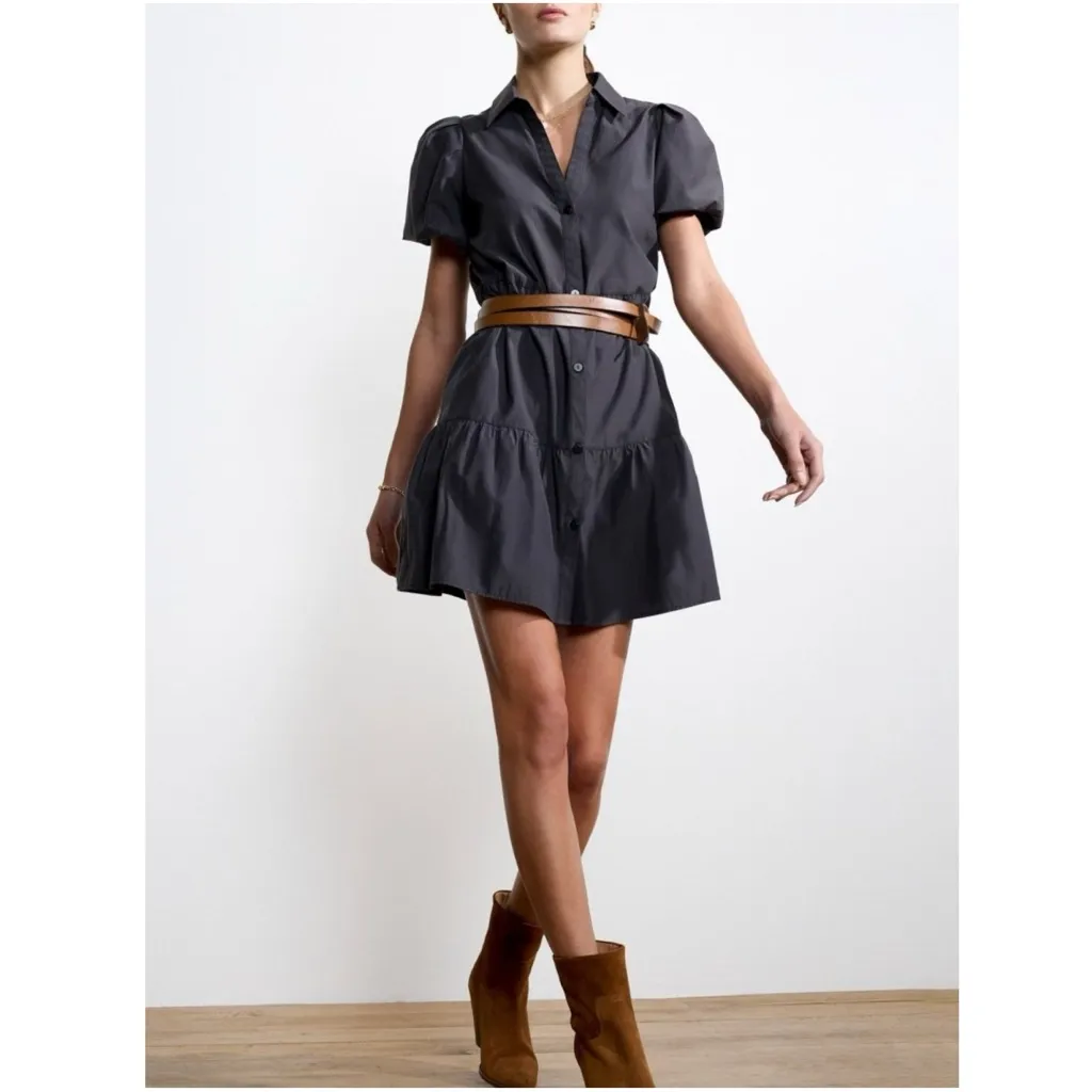Brochu Walker The Havana Mini Dress Washed Black Size Small Minimalist Classic - Image 8