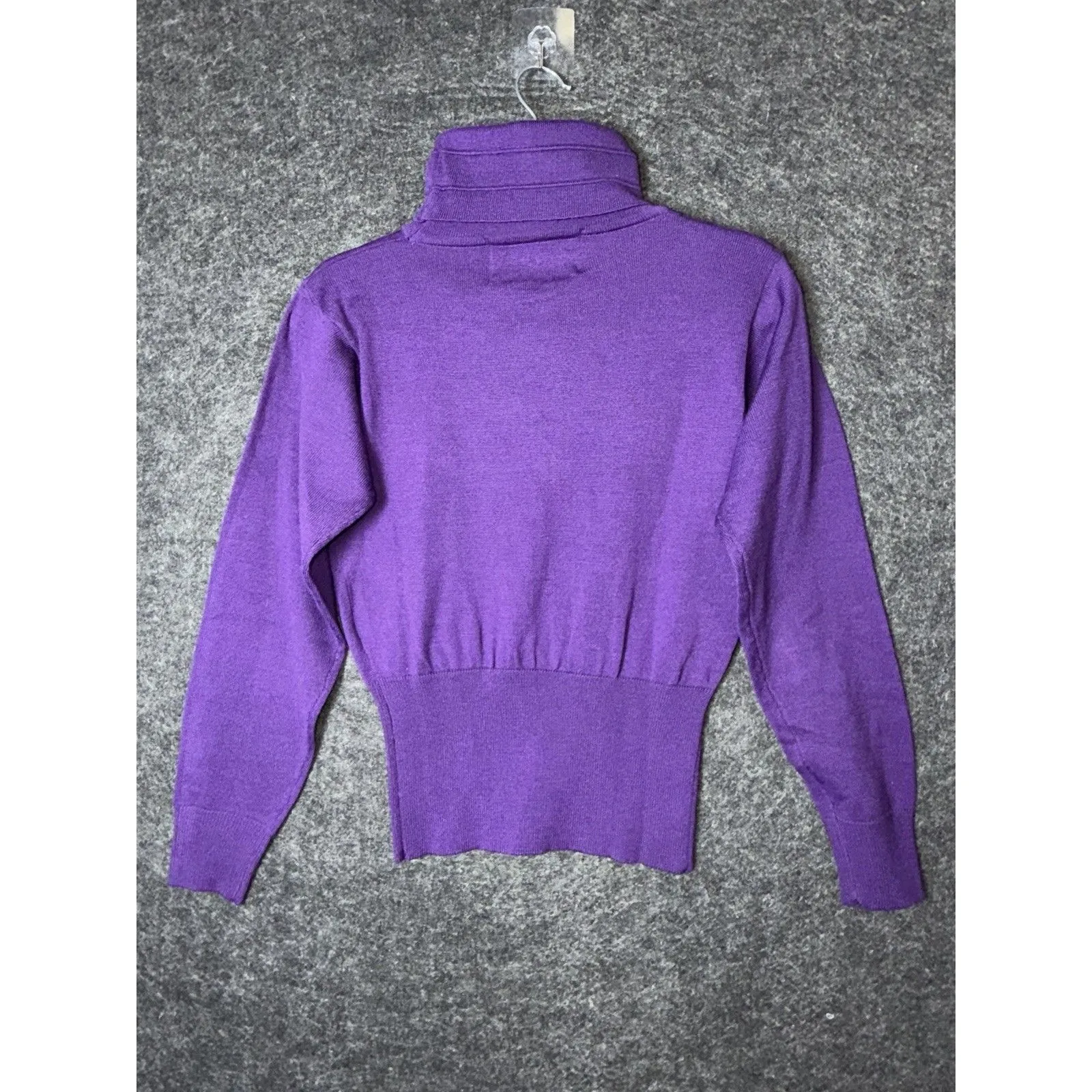 Vintage Snuggler Ski Wear Purple Wool Blend Turtleneck Sweater Size S Embroidery - Image 7