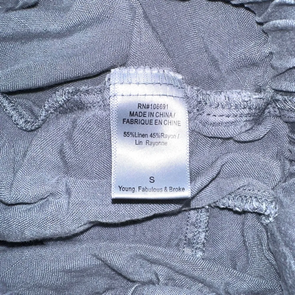 Young Fabulous & Broke Alex Linen Blend Gray Sleeveless Jumpsuit SMALL - Image 6