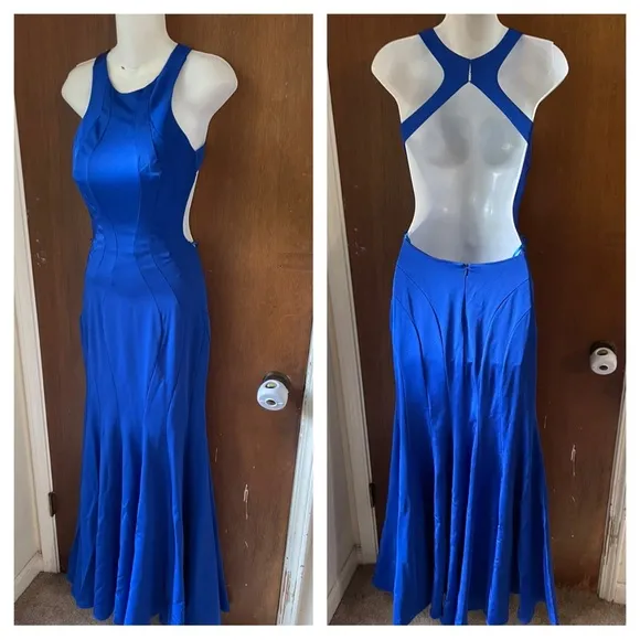 JVN Jovani royal blue open back dress - Image 2