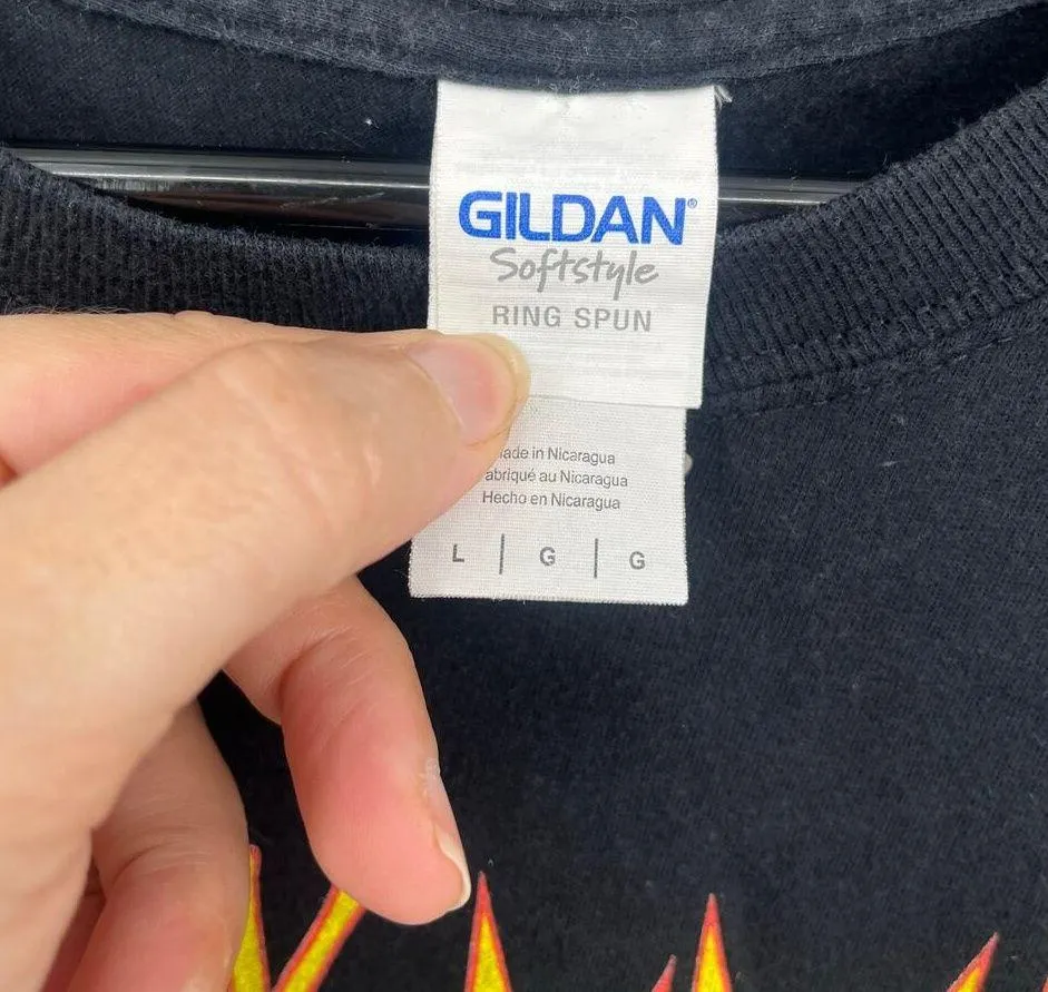 JOURNEY DEF LEPPPARD Band T-Shirt Sz Large Black Concert Tour Graphic Flag - Image 9