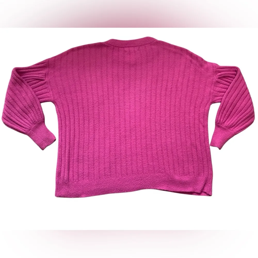 Aerie Hot Pink Buttercream Ribbed Long Sleeve Crewneck Sweater - Image 9