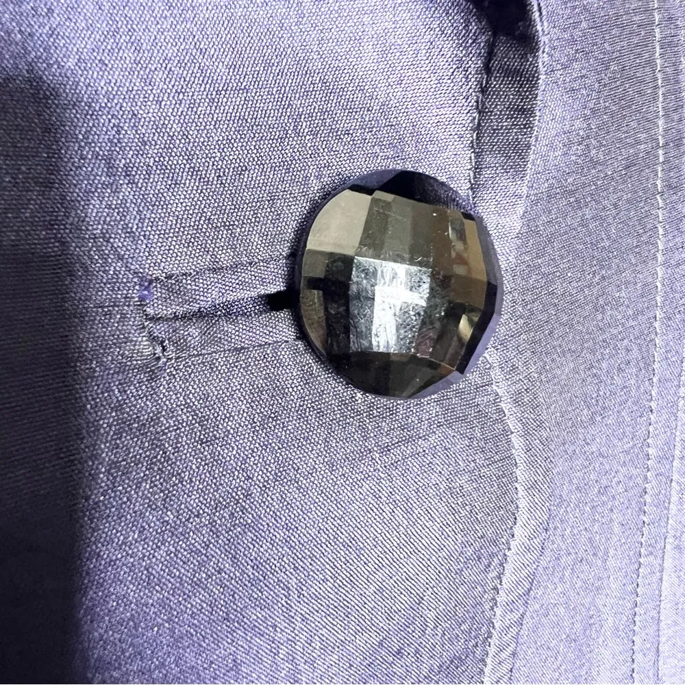 Max Nugus Haute Couture Navy & Black Rhinestone Evening Blazer Jacket Size Small Blue - Image 7