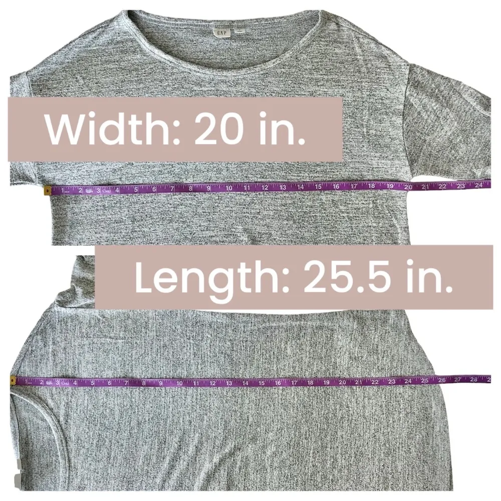 Women's | Gap | Light Gray 3/4 Sleeve Relaxed Loose Fit Crew Neck Top - S - Image 5