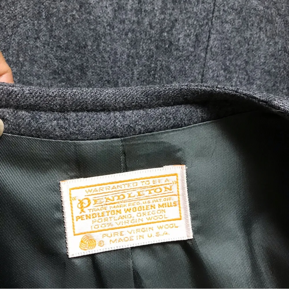 Vintage Pendleton Gray Wool Blazer - Image 6