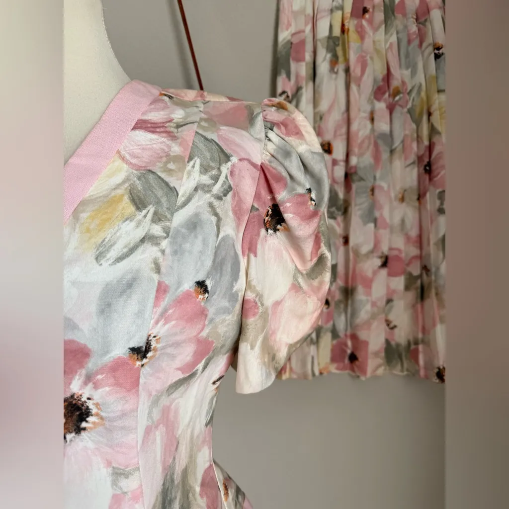 Vintage Jessica Howard Floral Pink 2 Piece Skirt Set, Size 10 - Image 11