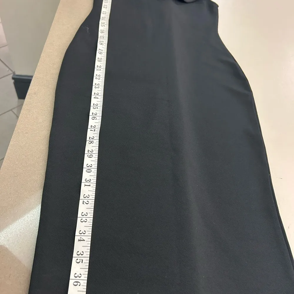 Dress Black Plunge Neck Sheath Midi Dress Tracy Nicole SMALL - Image 5