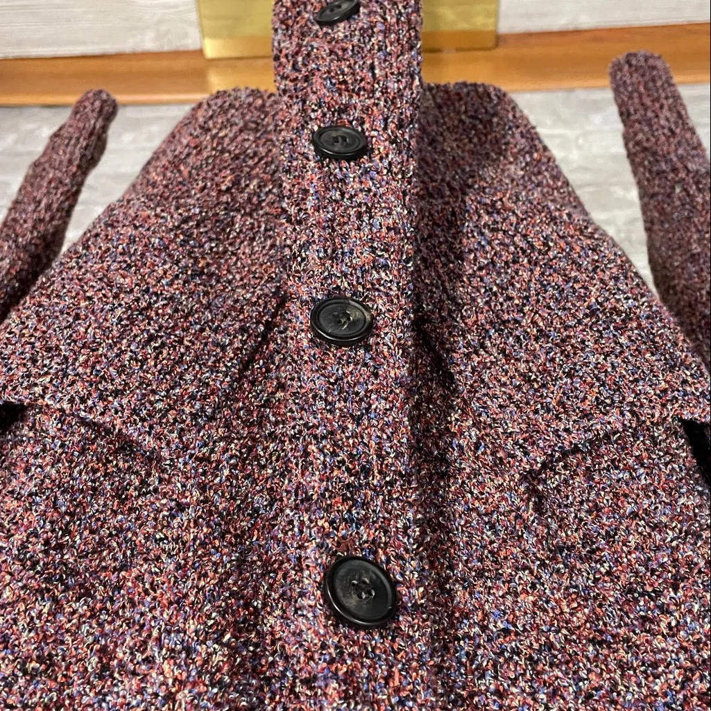 COS multicolored confetti textured knit grandpa pocket cardigan sweater - Image 2