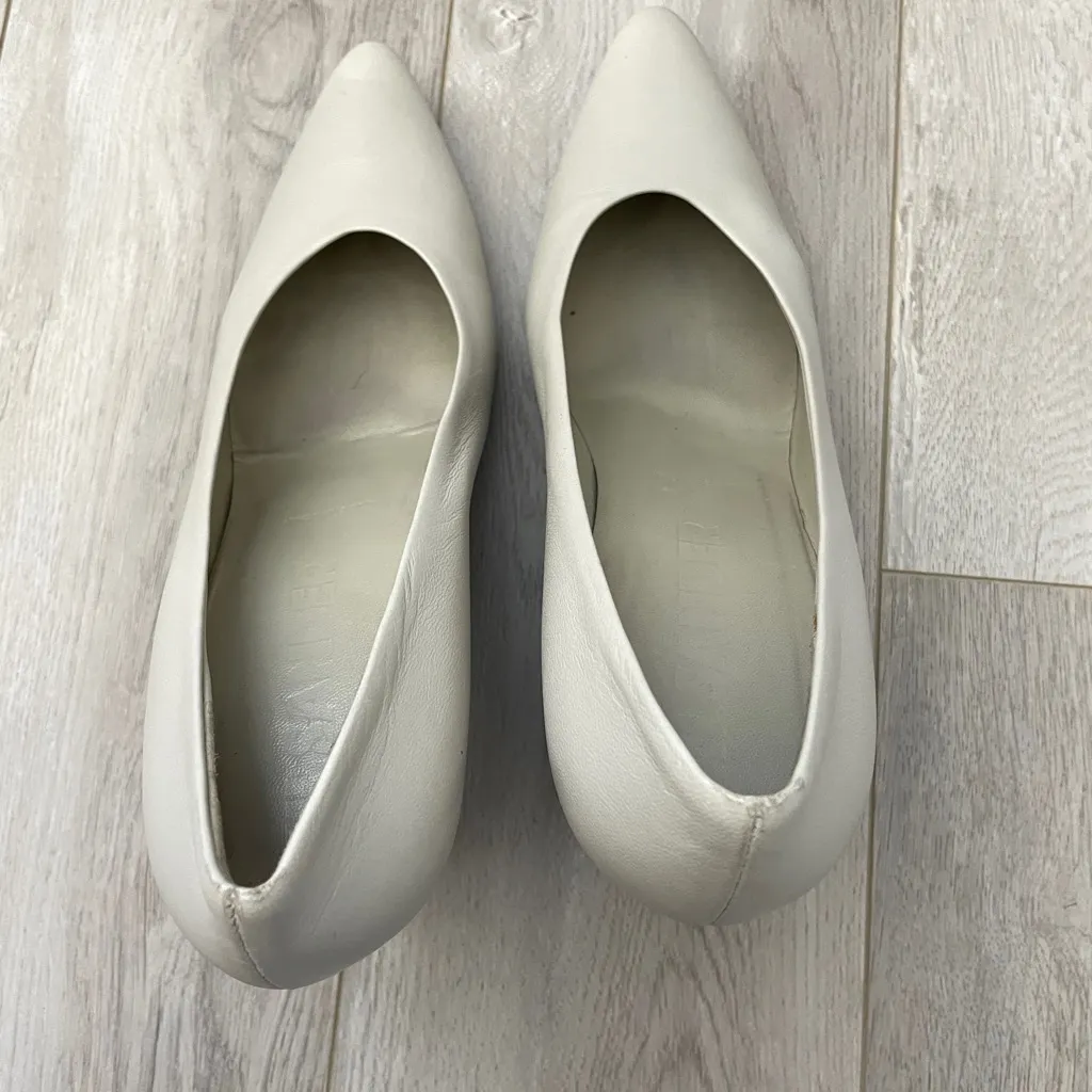 Jil Sander  Pumps leather pointed toe womens White size 39.5 designer classic - Image 10