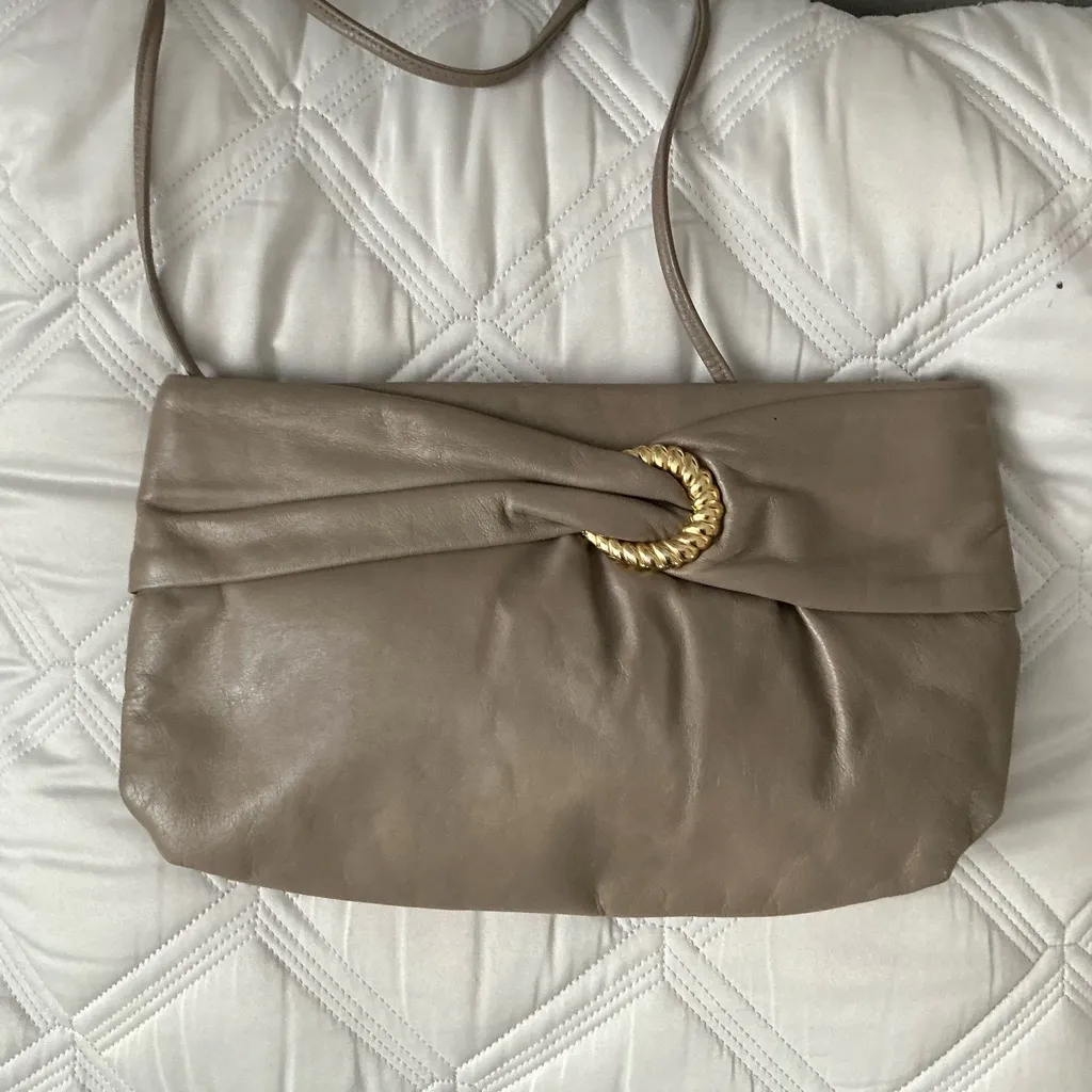 Dressy genuine leather shoulder bag🌷🌷 Tan - Image 6