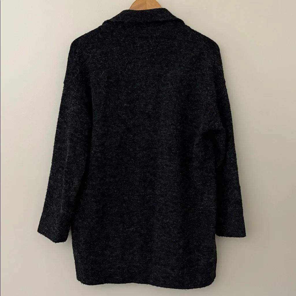 Thread & Supply Open Front Cardigan Sweater Jacket Charcoal Black Size S - Image 7