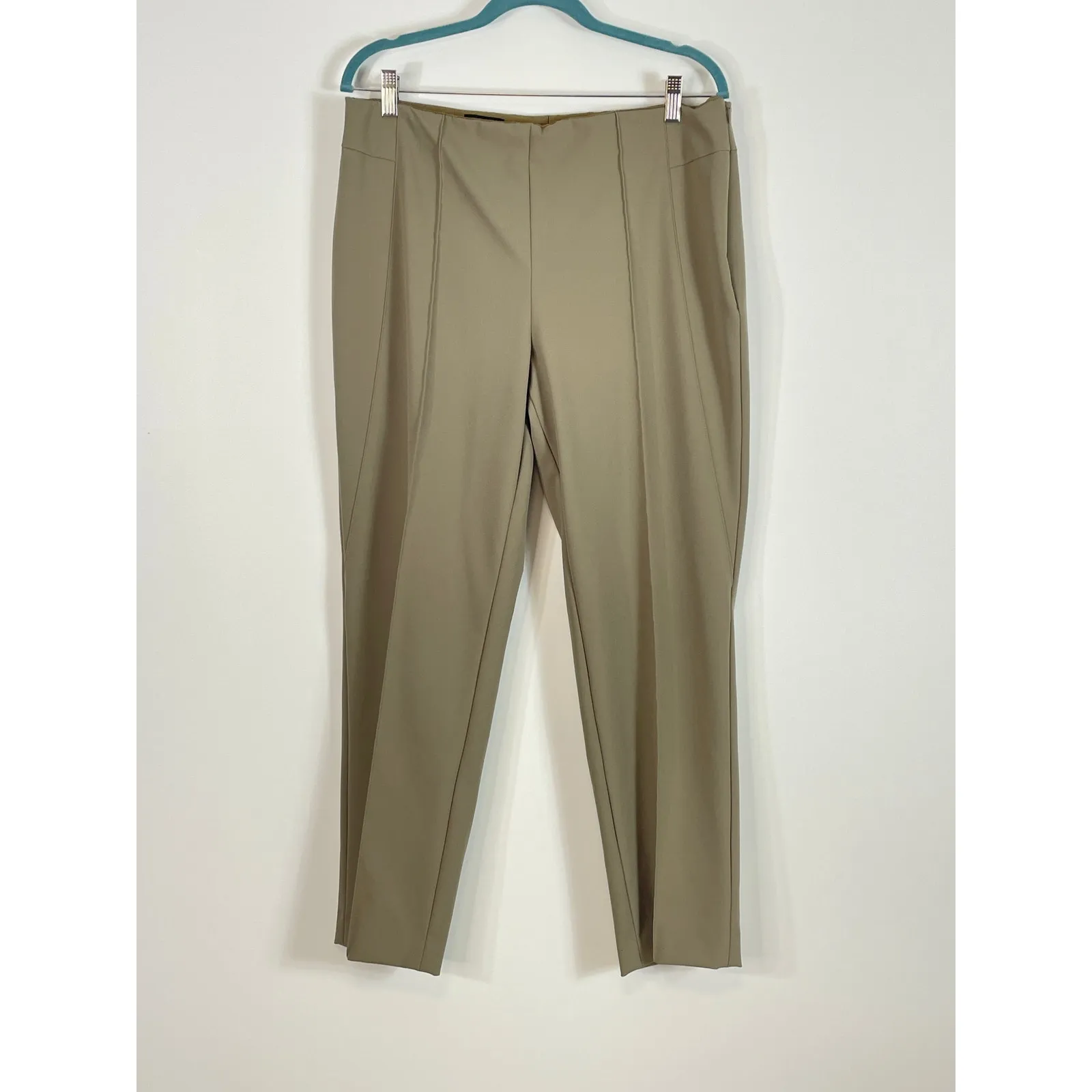 Escada Tuska Sand Dune Side Zip Tapered Pants Front Back Sewn Seam Size 44 Black - Image 5