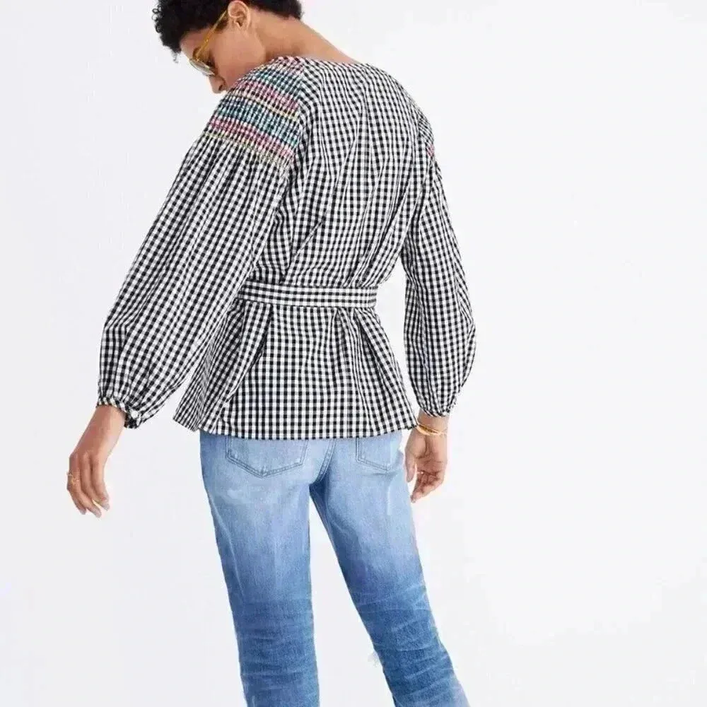 Madewell Smocked Gingham Top - Image 4