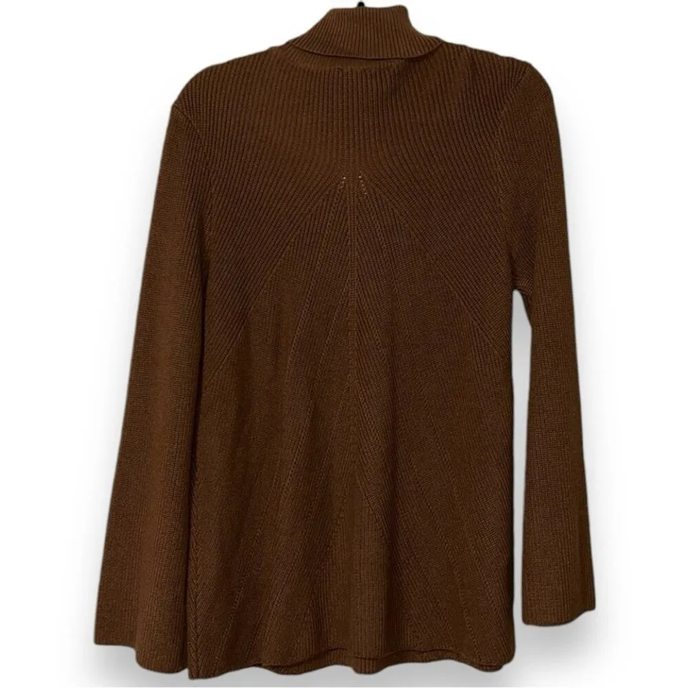 Chico’s womens sz 2 (12) cutout turtleneck sweater long sleeve brandy brown NWT - Image 11