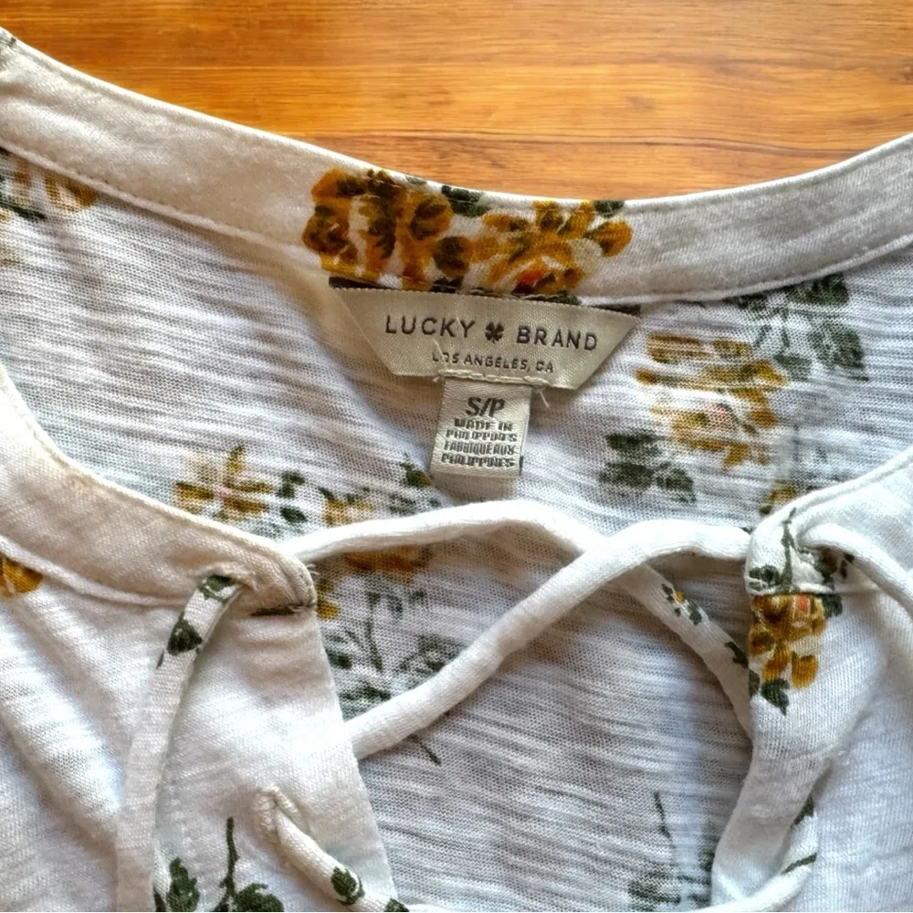 LUCKY BRAND Sleeveless Peplum Floral Tank Top – Size Small - Image 12