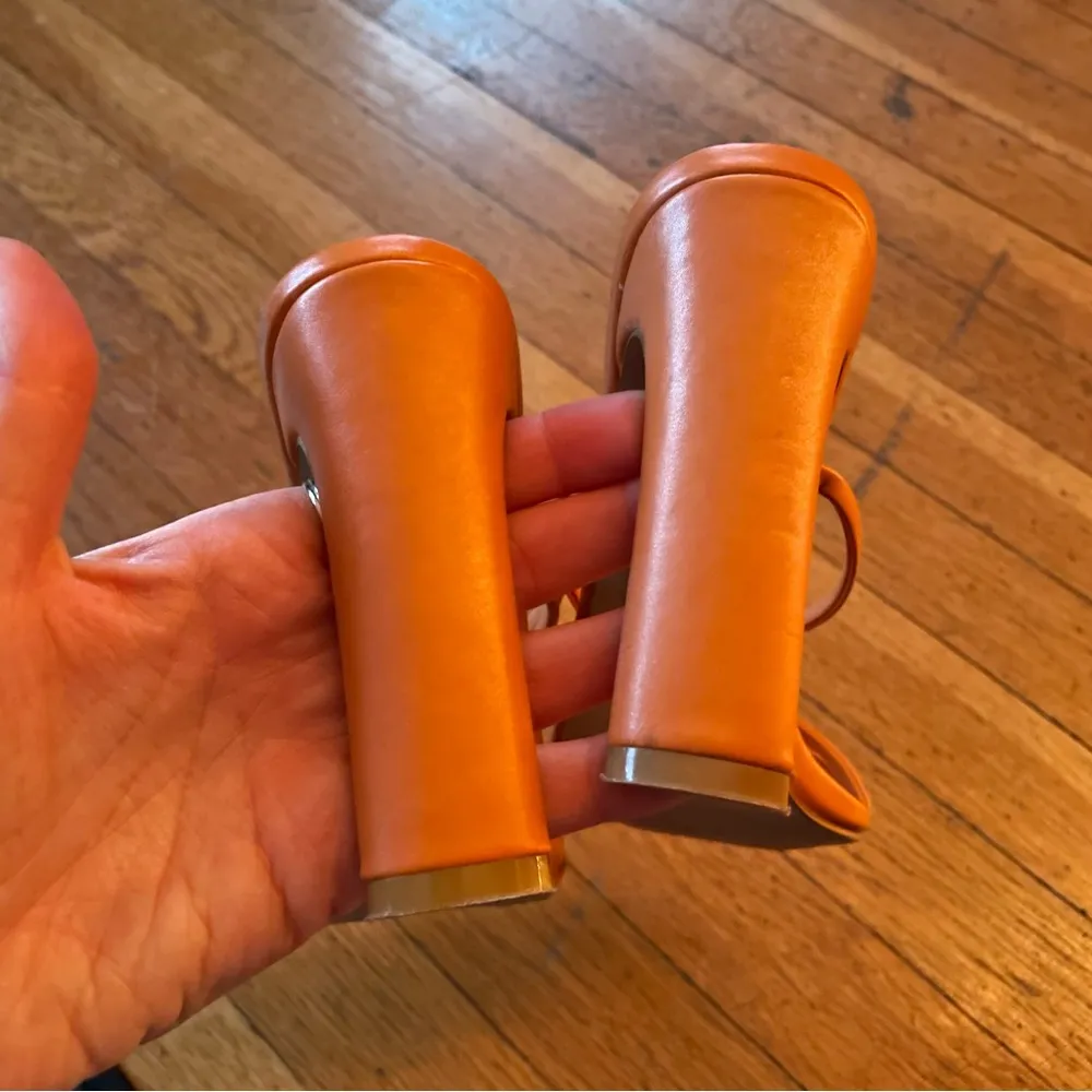 Billini Orange Coral Yanna Strappy Block Heels in Papaya sz 7.5 - Image 5