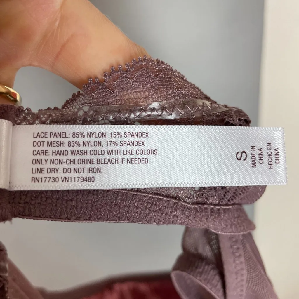 Gilligan & O'Malley Bralette Cap Sleeve‎ Purple Lace Cut - Image 6