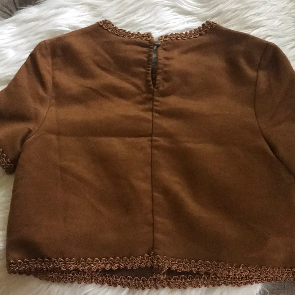 NWT Faux Suede Crop Top - Image 3