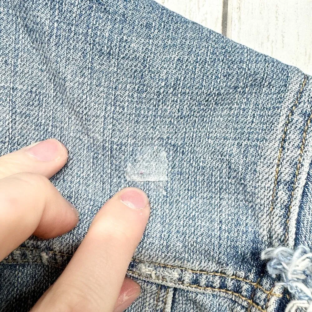 Hollister Vest Womens Medium Denim Blue Button Up Distressed 90s VTG Sleeveless - Image 4