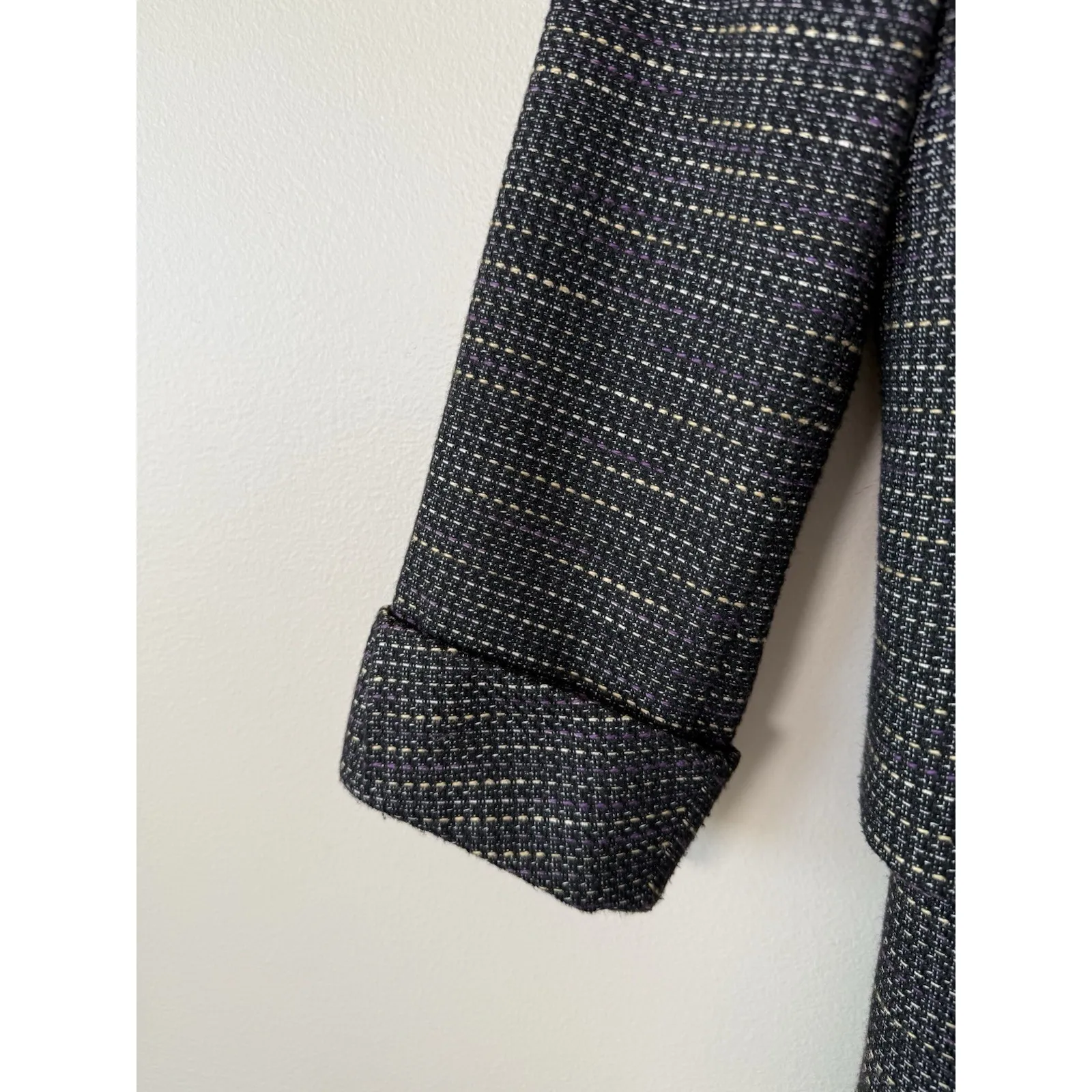 Tahari Arthur S Levine Skirt Suit Women 4 Black Tweed Blazer Jacket‎ Career Set - Image 5