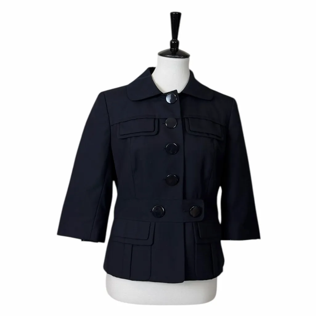Ann Taylor Blazer Black Tailored Button Front 3/4 Sleeves Jacket Women’s Size 10 - Image 13